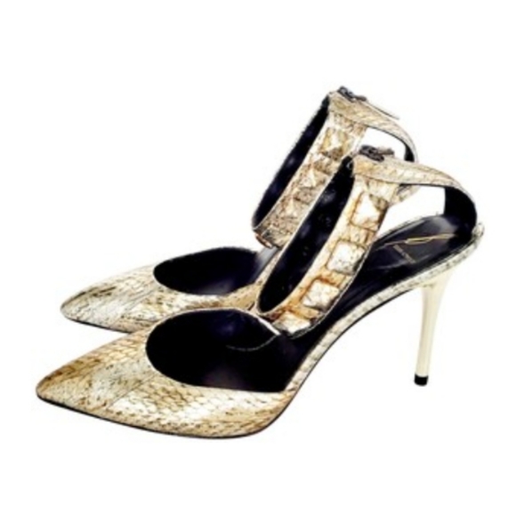Brian Atwood Shoes - Brian Atwood Sneak Leather Ankle Strap Heels